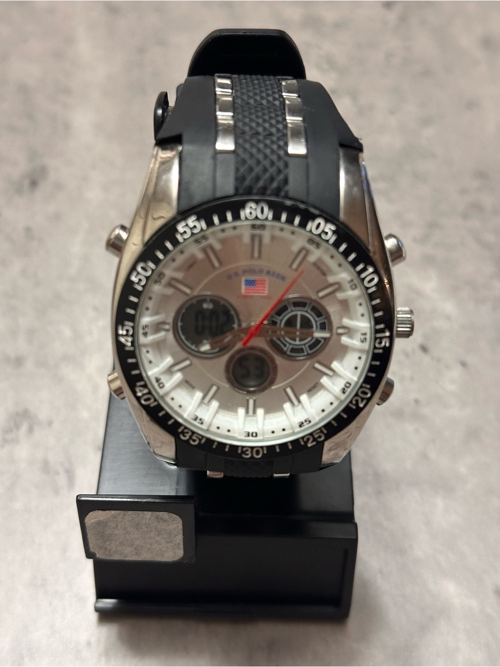 U.S. Polo Assn. Men's Black and Silver Sport Watch - Picture 1 of 5